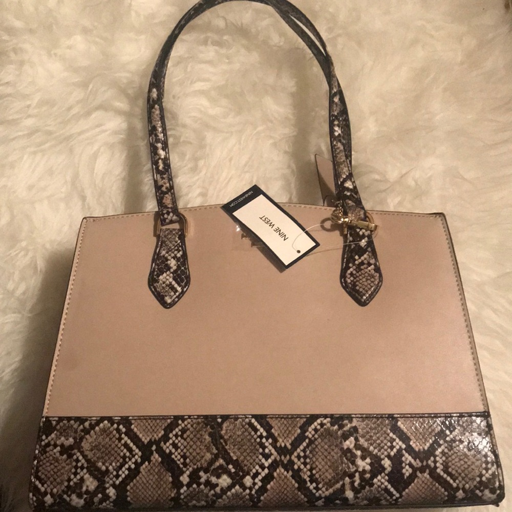 - NINE WEST BELLA CARRYALL PURSE, SNAKESKIN …